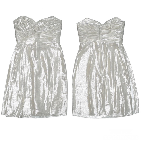 Lavender Label Dresses & Skirts - Lavender Label Silk Lame Strapless Dress